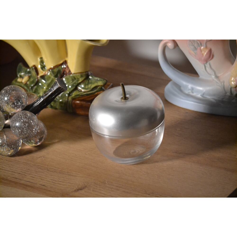 Jam Jar Apple rare Vintage Kensington Cortland Lurelle Guild Glass Brass c1938 - Picture 2 of 10